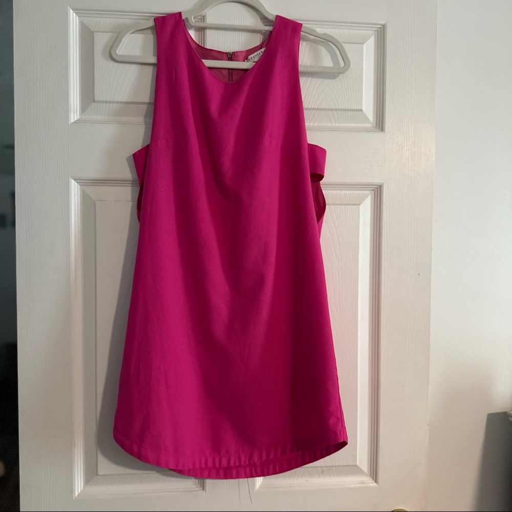 Hot Pink Sleeveless Shift Dress